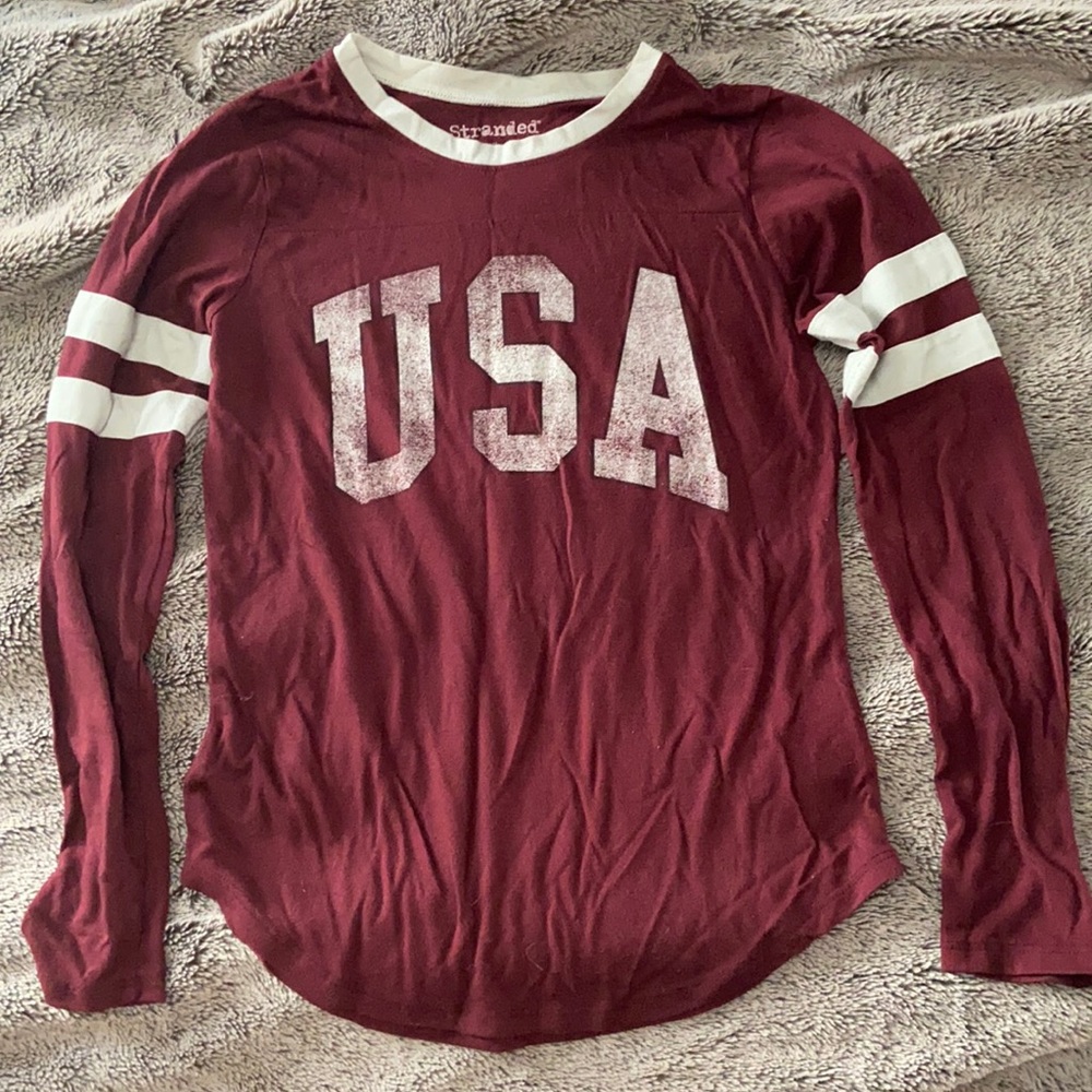 USA dark red Long sleeve